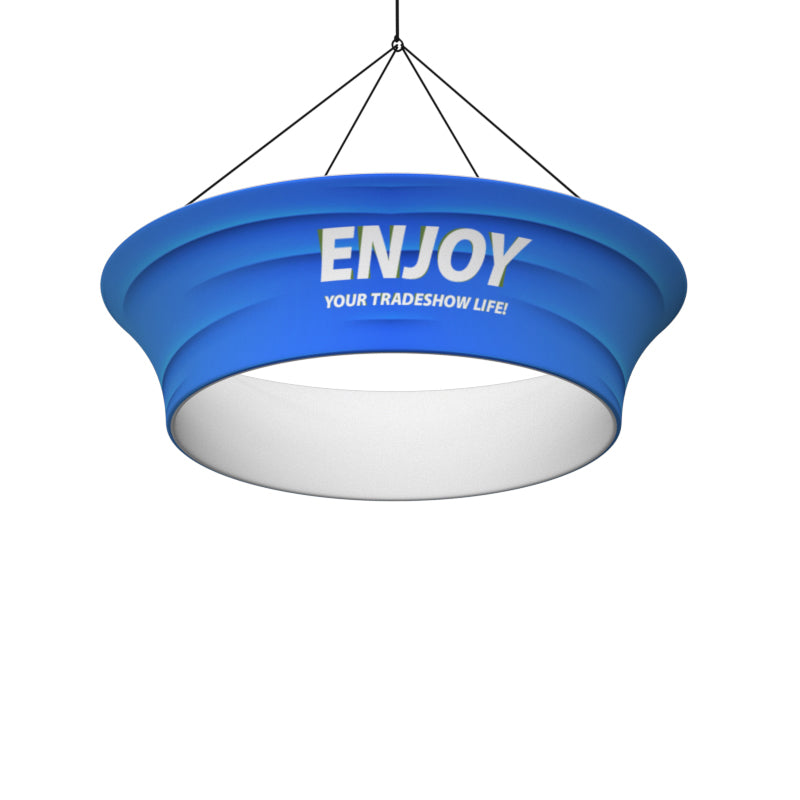 Cone-shaped hanging banner_recycle displays