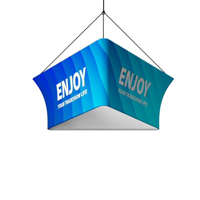 Triangular pyramid-shaped hangingbanner_2_recycle displays