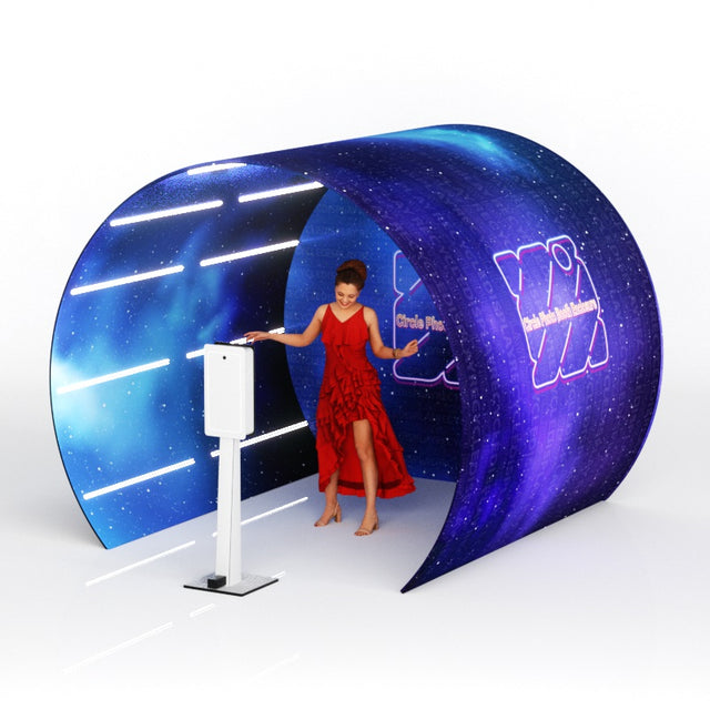 Semicircular Tunnel PhotoBooth Backdrop with Colorful lighting_2_recycle displays