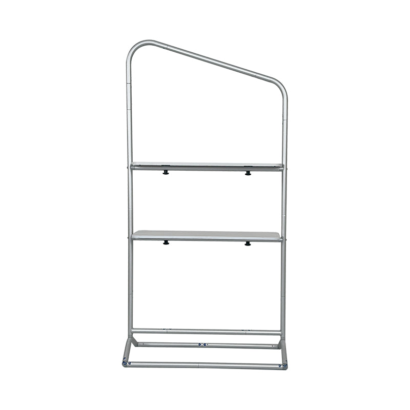 Slope Fabric Banner Stand with Shelf | Portable Display with Shelves ...