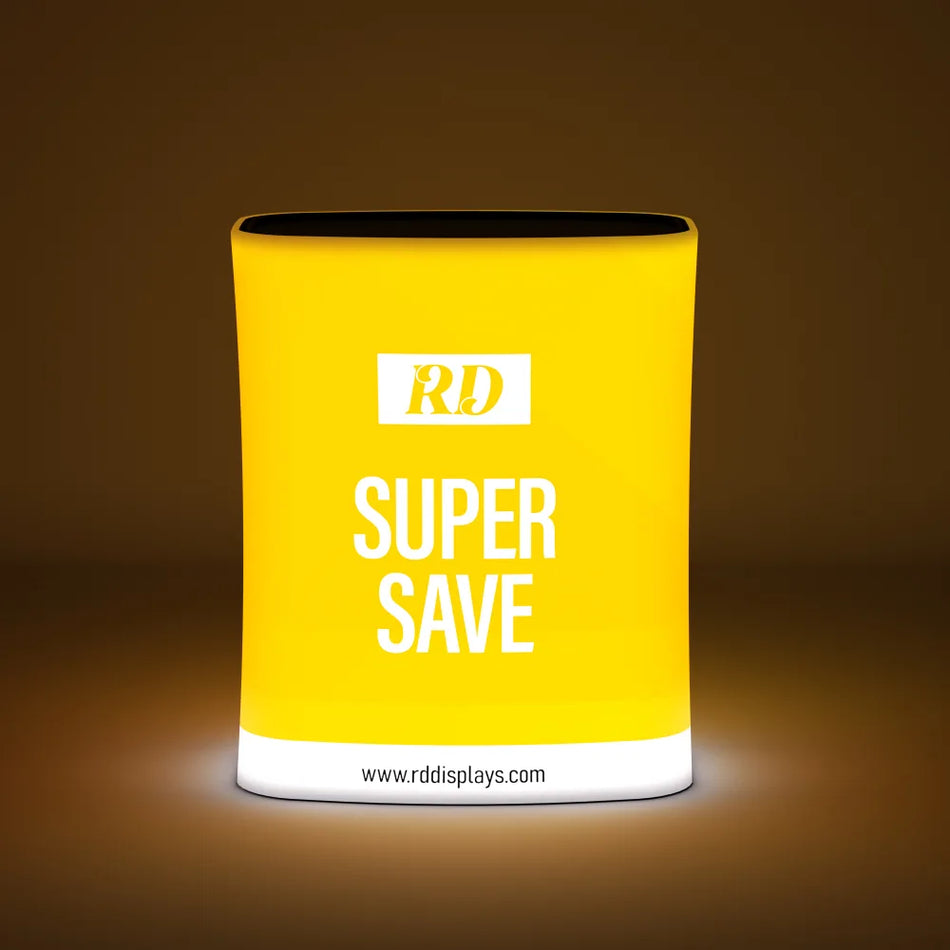 Sqaure Spring Up Display Square Counter Frame With LED