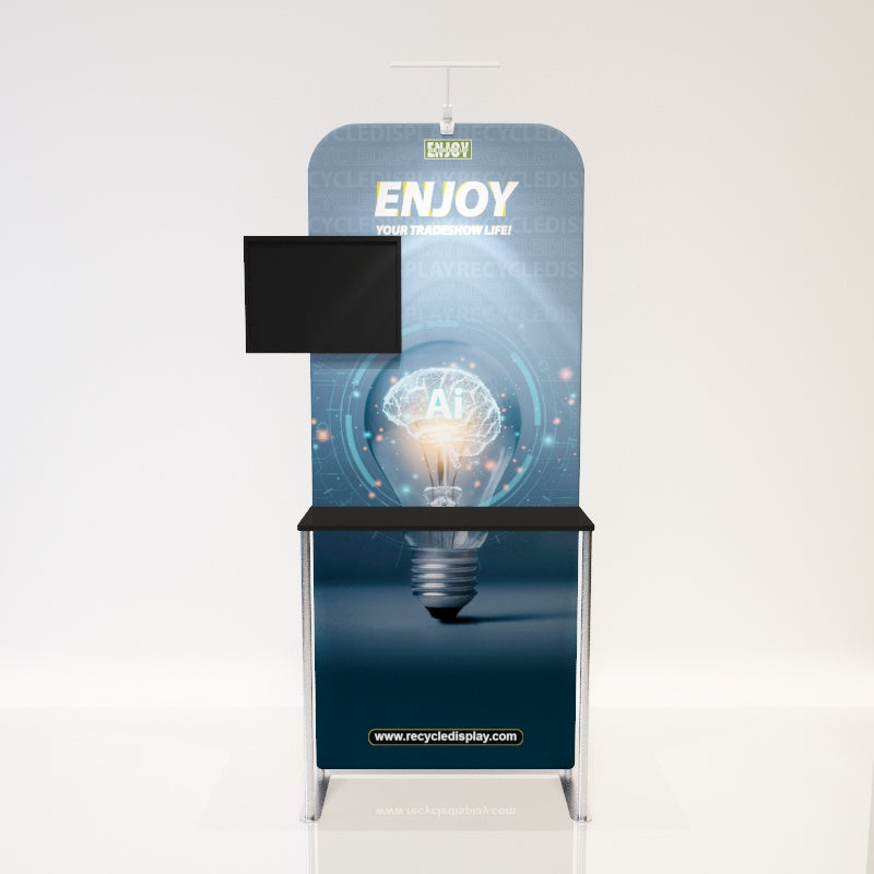 Tension Fabric Display shelf with TV Rack_3_recycle displays
