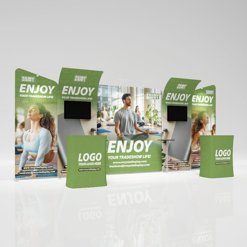 Tube Booth Solutions 20‘ x10’ 6m x 3m_recycle displays