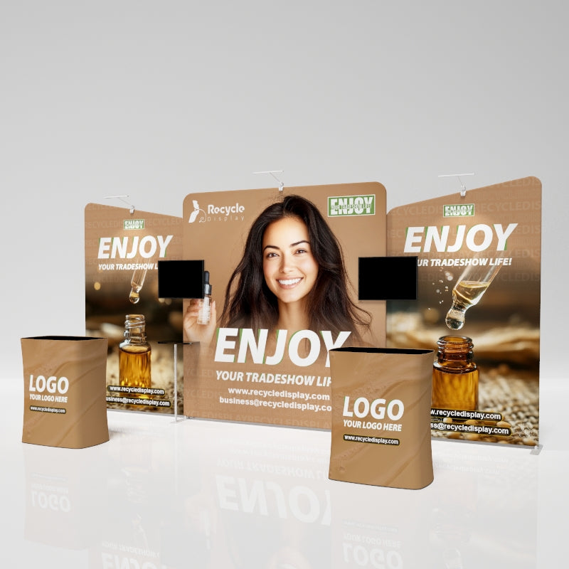 Tube Booth Solutions 20‘ x10’ 6m x 3m_recycle displays