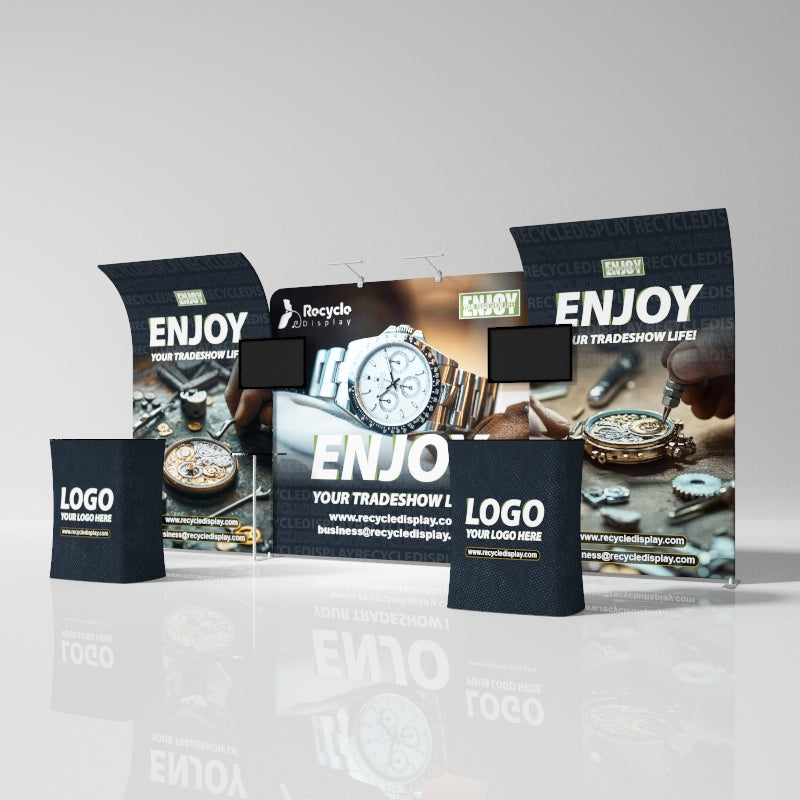 Tube Booth Solutions 20‘ x10’ 6m x 3m_recycle displays