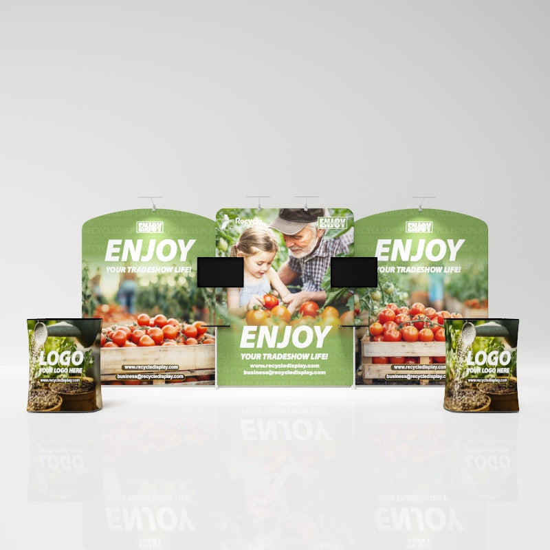 Tube Booth Solutions 20‘ x10’ 6m x 3m_recycle displays